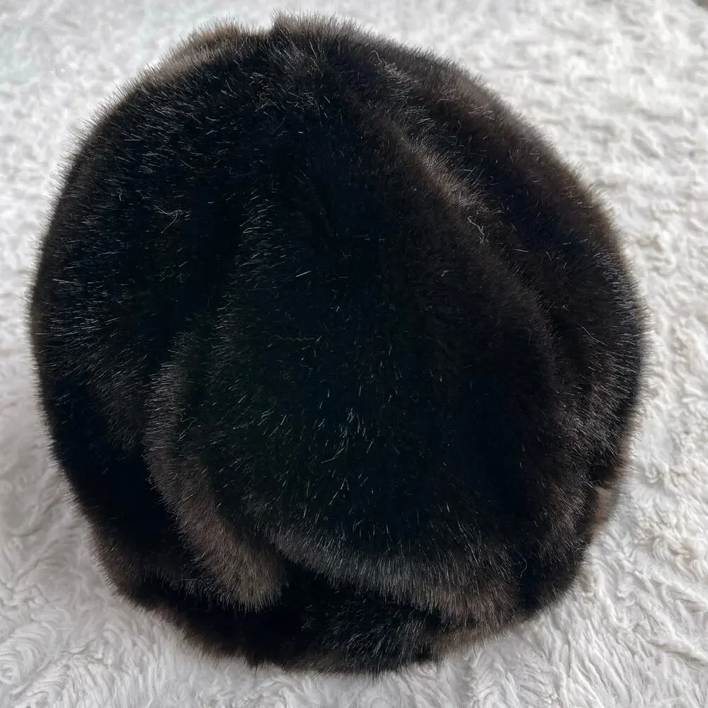 Vintage 60s 70s faux fur brown hat‎ - Picture 2 of 10